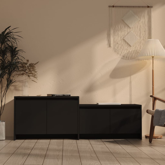 vidaXL TV-taso musta 146,5x35x50 cm lastulevy