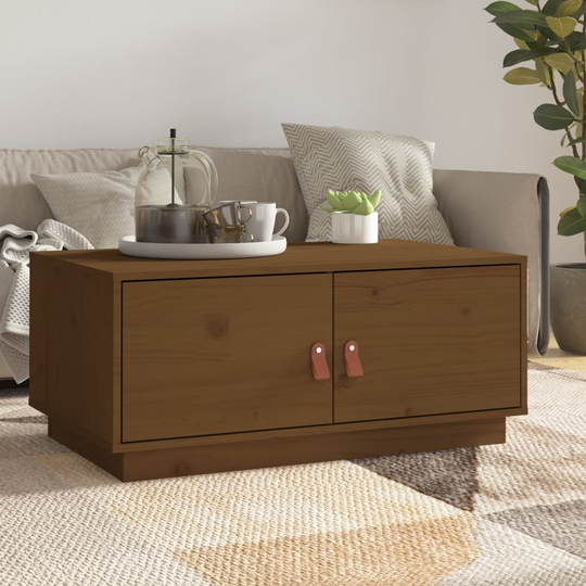 vidaXL Sohvapöytä hunajanruskea 80x50x35 cm täysi mänty