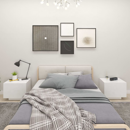 vidaXL Yöpöytä valkoinen 100x35x40 cm lastulevy