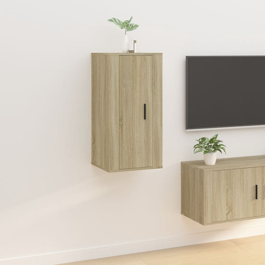 vidaXL Seinäkiinnitettävä TV-taso Sonoma-tammi 40x34,5x80 cm
