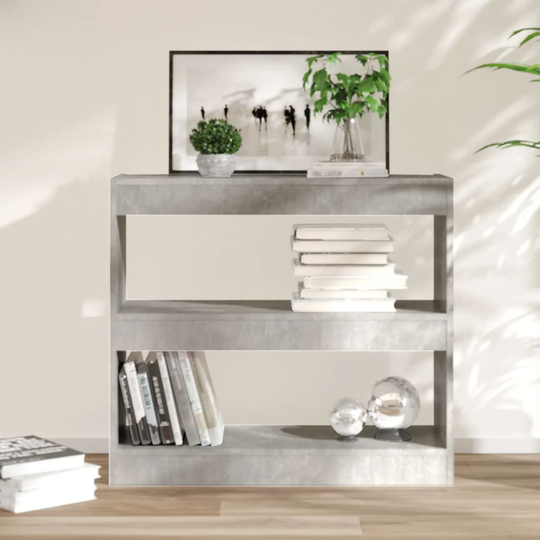 vidaXL Kirjahylly/tilanjakaja betoninharmaa 80x30x72 cm