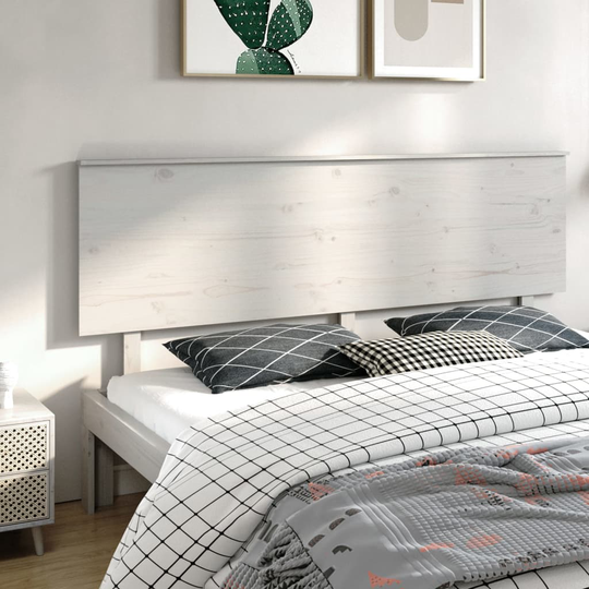 vidaXL Sängynpääty valkoinen 204x6x82,5 cm täysi mänty