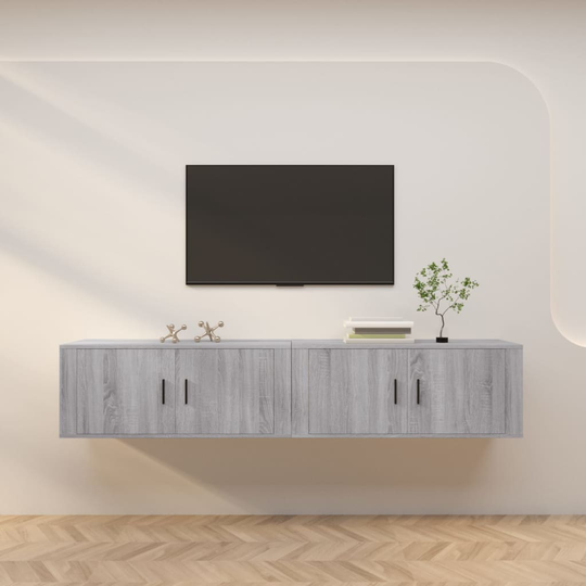 vidaXL Seinäkiinnitettävät TV-kaapit 2 kpl harm. Sonoma 100x34,5x40 cm