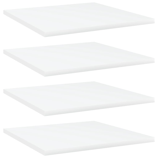 vidaXL Kirjahyllytasot 4 kpl valkoinen 40x40x1,5 cm lastulevy