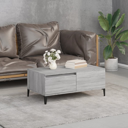 vidaXL Sohvapöytä harmaa Sonoma 90x50x36,5 cm tekninen puu