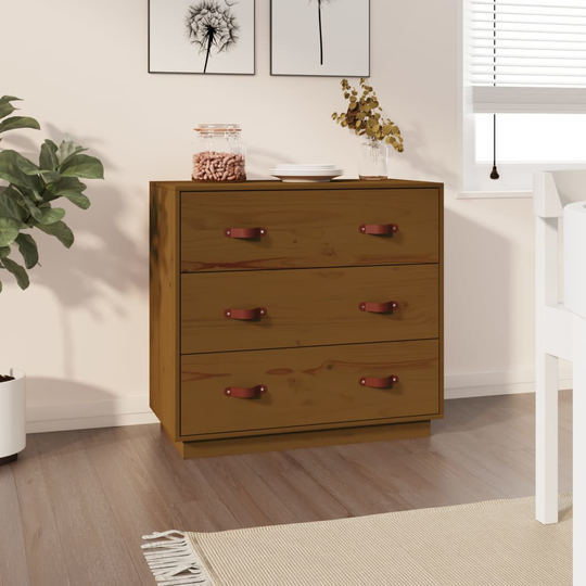 vidaXL Senkki hunajanruskea 80x40x75 cm täysi mänty