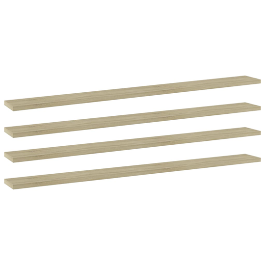 vidaXL Kirjahyllytasot 4 kpl Sonoma-tammi 100x10x1,5 cm lastulevy