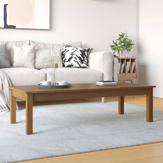 vidaXL Sohvapöytä hunajanruskea 110x50x30 cm täysi mänty