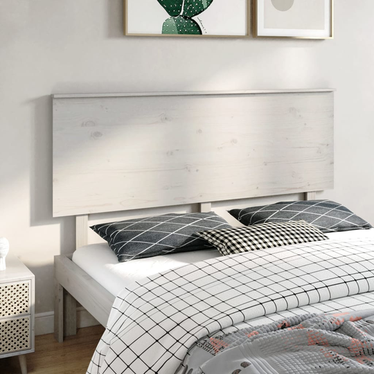 vidaXL Sängynpääty valkoinen 164x6x82,5 cm täysi mänty