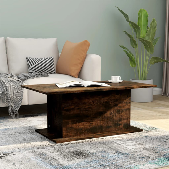 vidaXL Sohvapöytä savutammi 102x55,5x40 cm lastulevy