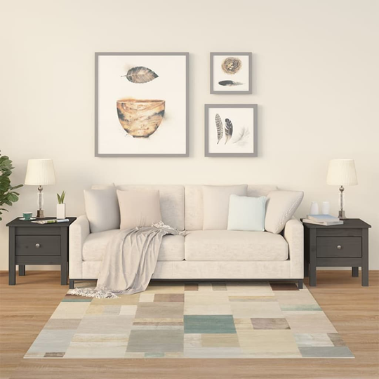 vidaXL Sivupöydät 2 kpl harmaa 40x40x39 cm täysi mänty