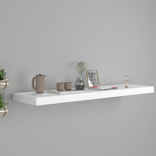 vidaXL Kelluva seinähylly valkoinen 90x23,5x3,8 cm MDF