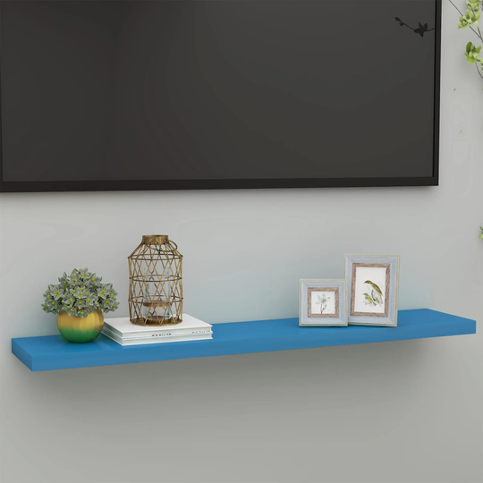 vidaXL Kelluva seinähylly sininen 120x23,5x3,8 cm MDF