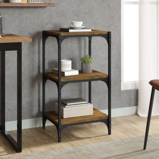 vidaXL Kirjahylly savutammi 40x33x70,5 cm tekninen puu ja teräs