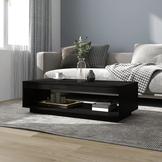 vidaXL Sohvapöytä 110x50x33,5 cm täysi mänty musta