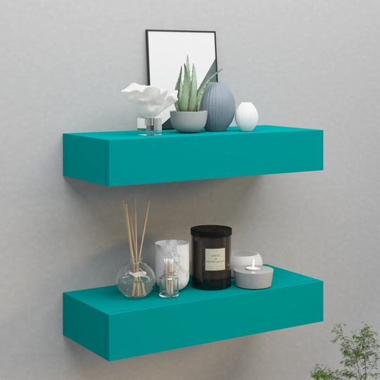vidaXL Laatikkohyllyt seinälle 2 kpl sininen 60x23,5x10 cm MDF