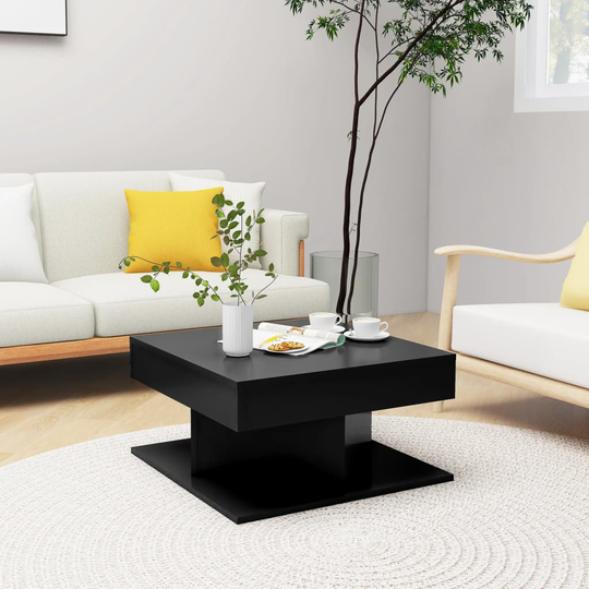 vidaXL Sohvapöytä musta 57x57x30 cm lastulevy
