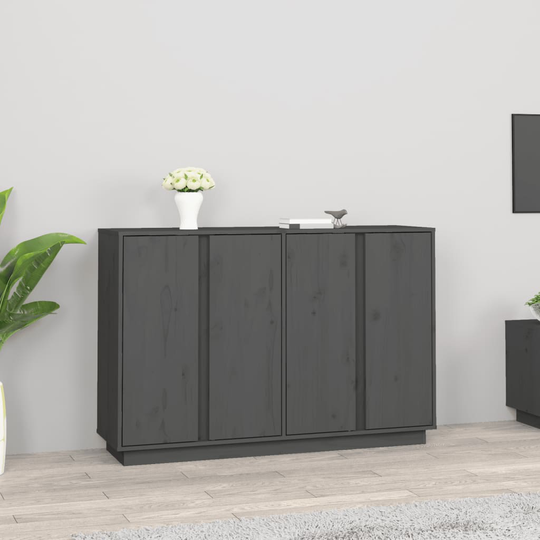 vidaXL Senkki harmaa 120x35x80 cm täysi mänty