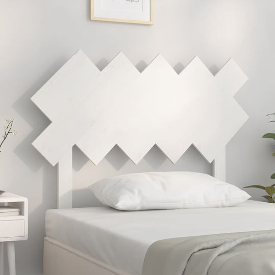 vidaXL Sängynpääty valkoinen 104x3x80,5 cm täysi mänty