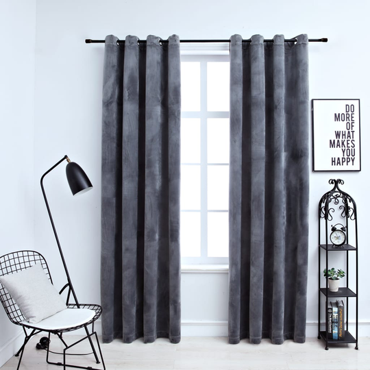 vidaXL Pimennysverhot renkailla 2 kpl cm sametti antrasiitti 140x225