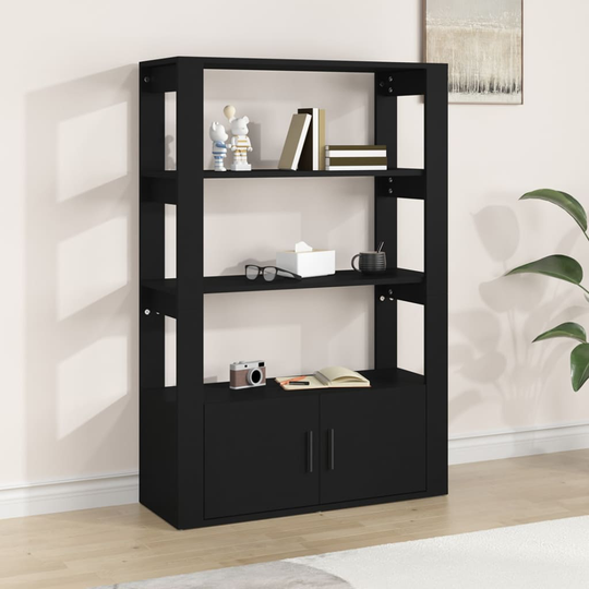 vidaXL Senkki musta 80x30x119,5 cm tekninen puu