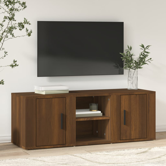 vidaXL TV-taso ruskea tammi 100x31,5x35 cm tekninen puu