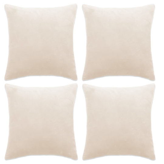 vidaXL Tyynynpäällinen 4 kpl kangas 40x40 cm luonnonvalkoinen