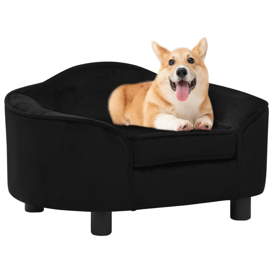vidaXL Koiran sohva musta 67x47x36 cm plyysi
