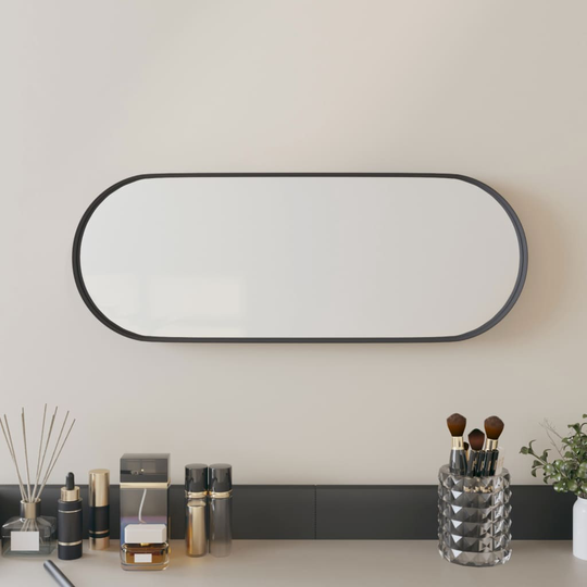 vidaXL Seinäpeili musta 15x40 cm ovaali