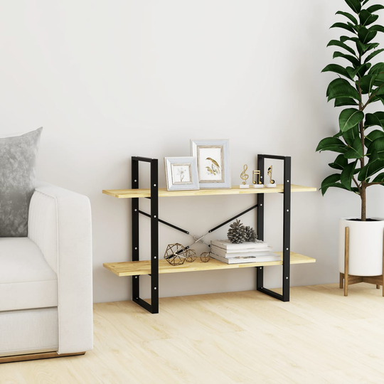 vidaXL 2-tasoinen kirjahylly 100x30x70 cm täysi mänty