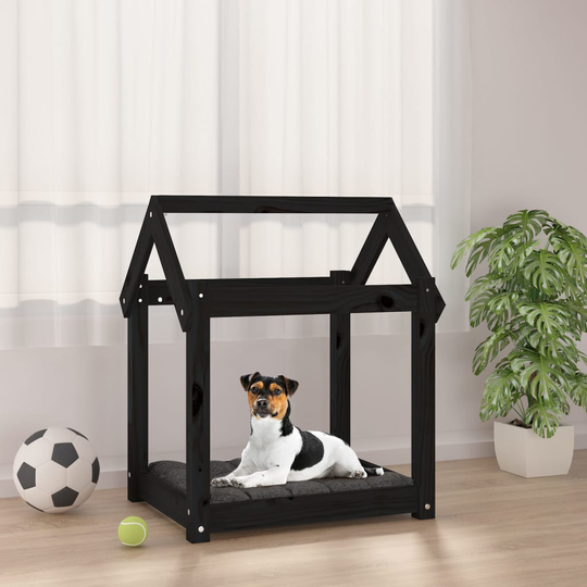 vidaXL Koiransänky musta 61x50x70 cm täysi mänty