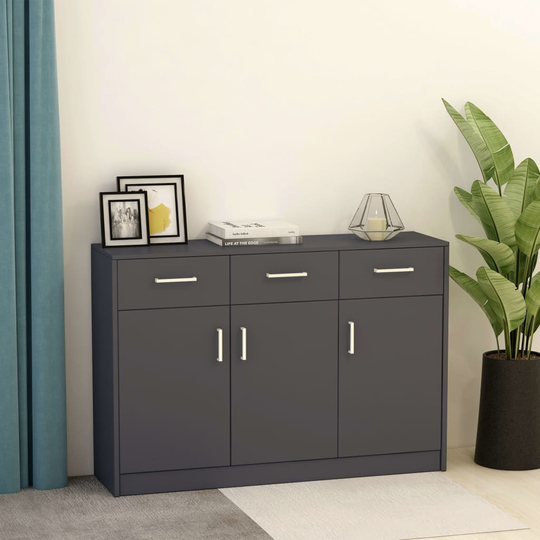 vidaXL Senkki harmaa 110x30x75 cm lastulevy