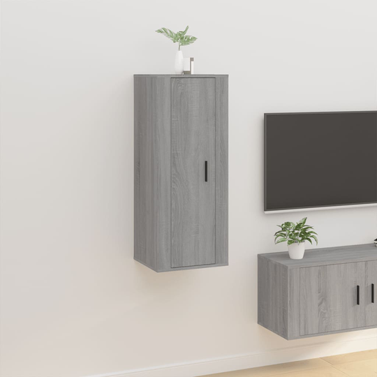 vidaXL Seinäkiinnitettävä TV-taso harmaa Sonoma 40x34,5x100 cm