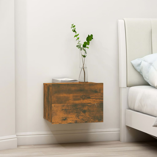 vidaXL Yöpöytä savutammi 40x30x30 cm tekninen puu