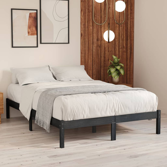 vidaXL Sängynrunko harmaa täysi mänty 180x200 cm 6FT Super King