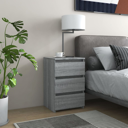 vidaXL Yöpöydät 2 kpl harmaa Sonoma 40x35x62,5 cm tekninen puu