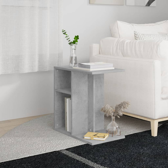 vidaXL Sivupöytä betoninharmaa 50x30x50 cm lastulevy