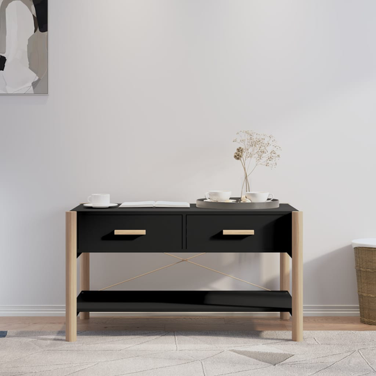 vidaXL Sohvapöytä musta 82x48x45 cm tekninen puu