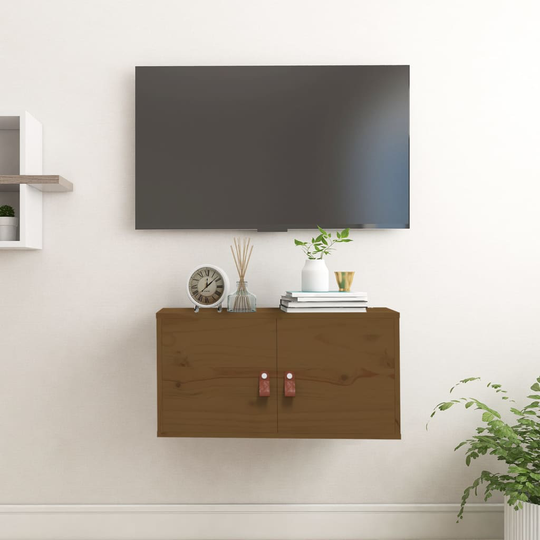 vidaXL Seinäkaappi hunajanruskea 60x30x30 cm täysi mänty