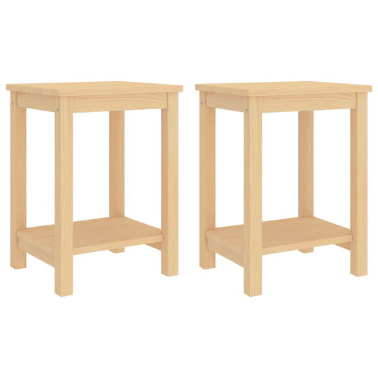 vidaXL Yöpöydät 2 kpl vaalea puu 35x30x47 cm täysi mänty