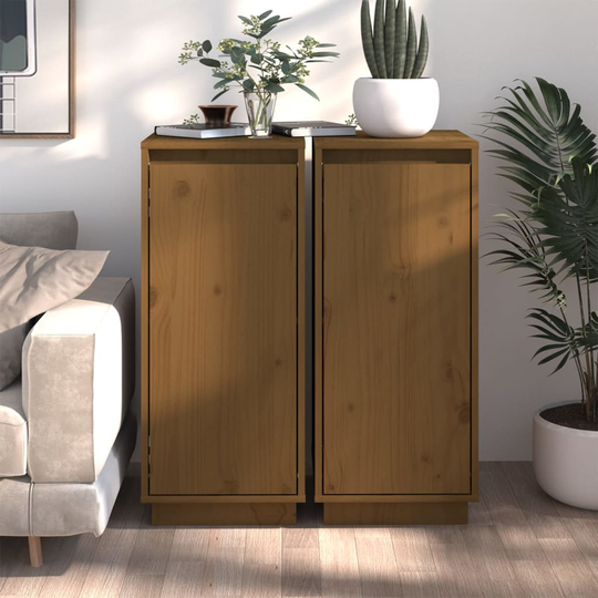 vidaXL Senkit 2 kpl hunajanruskea 31,5x34x75 cm täysi mänty