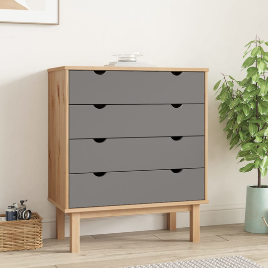 vidaXL Lipasto OTTA ruskea ja harmaa 76,5x39,5x90 cm täysi mänty