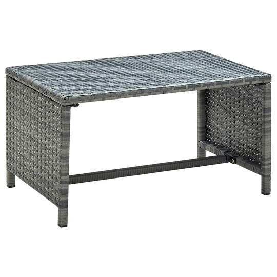 vidaXL Sohvapöytä antrasiitti 70x40x38 cm polyrottinki