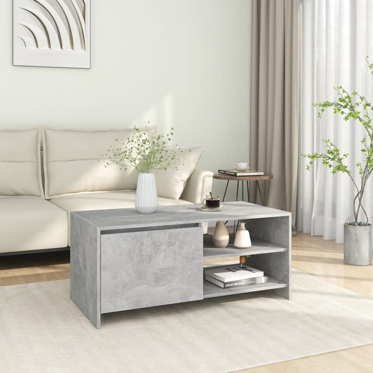 vidaXL Sohvapöytä betoninharmaa 102x50x45 cm tekninen puu