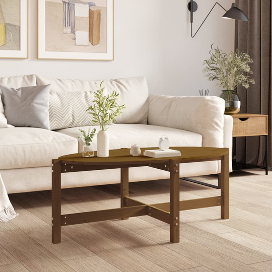 vidaXL Sohvapöytä hunajanruskea 118x63x45 cm täysi mänty