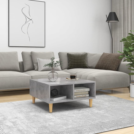 vidaXL Sohvapöytä betoninharmaa 60x60x30 cm lastulevy