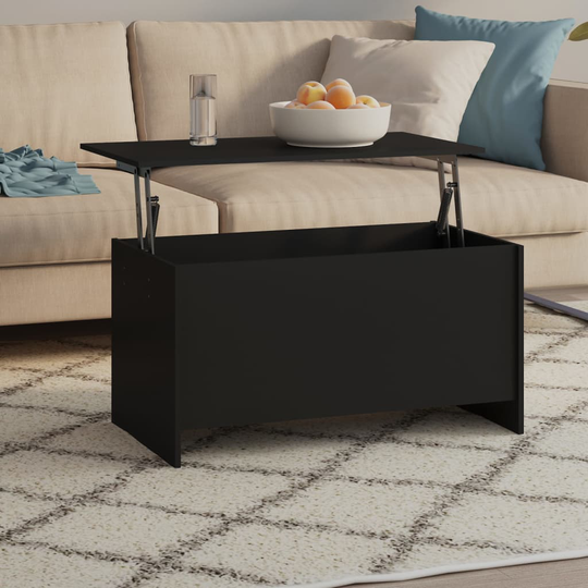 vidaXL Sohvapöytä musta 102x55,5x52,5 cm tekninen puu